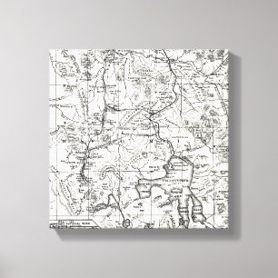 Toile Carte vintage de parc national de Yellowstone