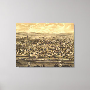 Toile Carte vintage de Paterson NJ (1880)