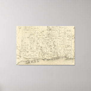 Toile Carte vintage de Toronto Canada (1880)