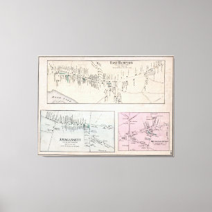 Toile Carte vintage du Hamptons (1873)