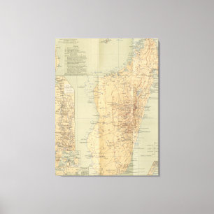 Toile Carte vintage du Madagascar (1896)