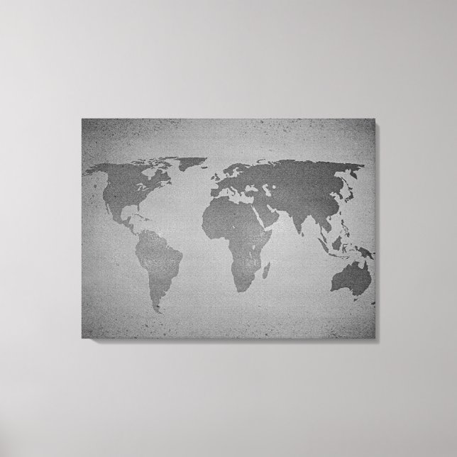 Toile Carte vintage du monde noir et blanc (Recto)