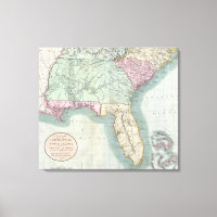 Carte vintage du sud-est des États-Unis (1806)