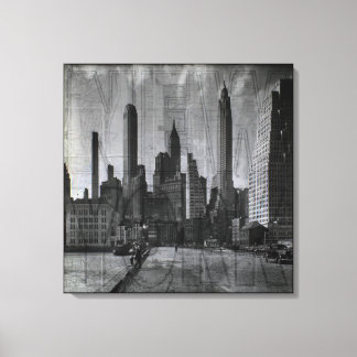 Toile Carte vintage et photo rétro de New York City