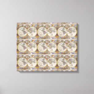 Toile Carte Vintage World Traveller Thunder_Cove