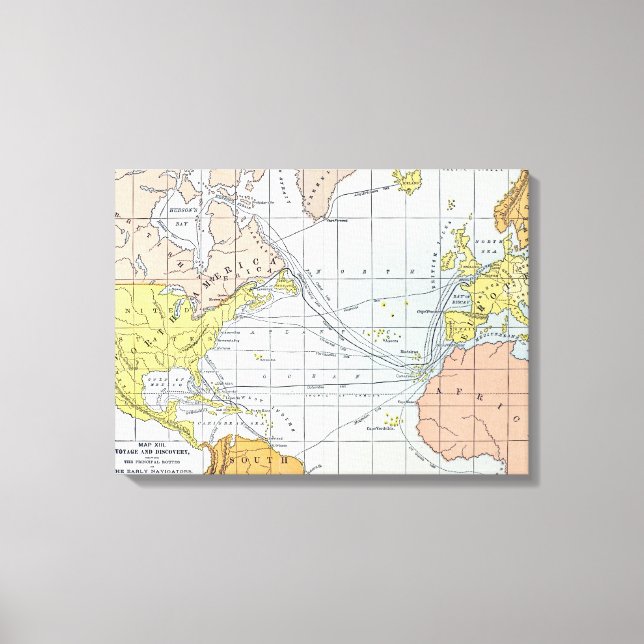 TOILE CARTE : VOYAGES ATLANTIQUES (Recto)