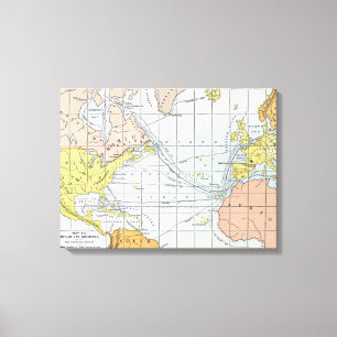 TOILE CARTE : VOYAGES ATLANTIQUES