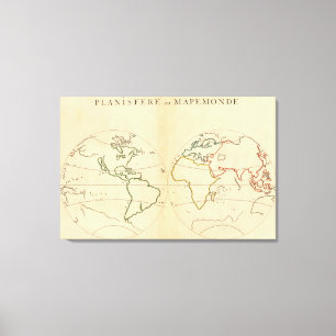 Toile Carte Worlp avec 5 zones