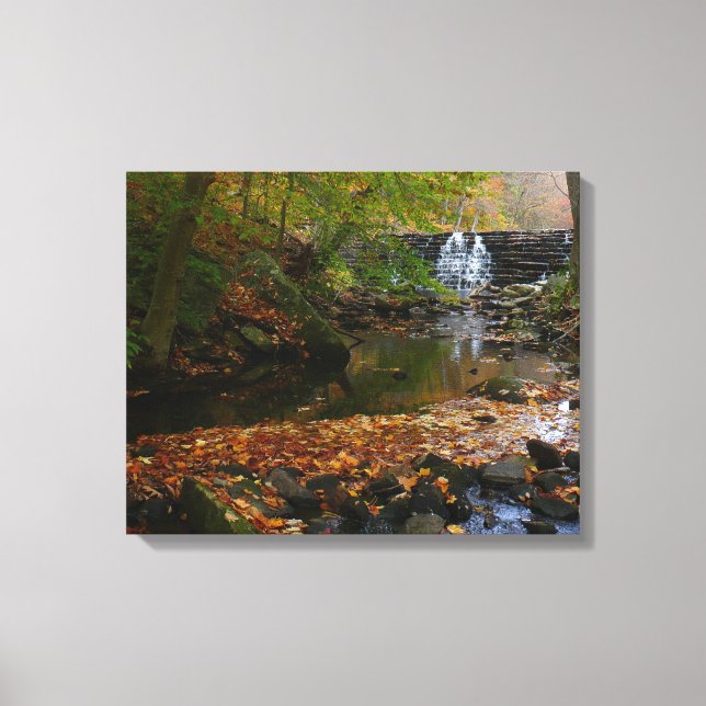 Toile Cascade automnale et Creek Pennsylvania Nature (Recto)