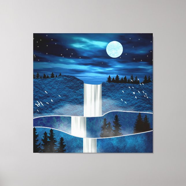 Toile Cascade bleue (Recto)