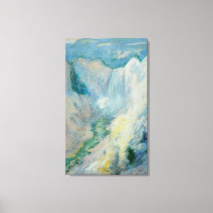 Toile Cascade dans Yellowstone par Twachtman, Art Vintag
