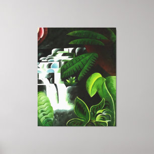 Toile Cascade De Forêt Verdoyante En Style Art Géométriq