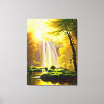 Cascade de lever de soleil Arbres Rivière Beau Pay