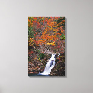 Toile Cascade de Sandankyo en automne
