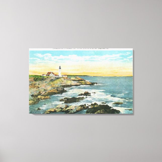 Toile Casco Bay Vue du phare de Portland Head (Recto)