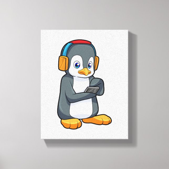 Toile Casque de musique Penguin (Recto)