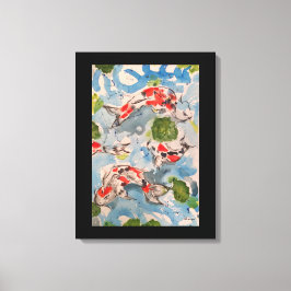 Toile Casquette d'impression japonais Koi 18x24