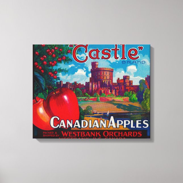 Toile Castle Apple Étiquette - Westbank B.C. Canada (Recto)
