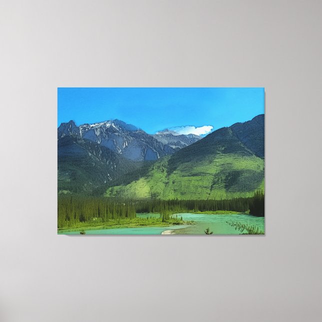 Toile Castle Mountain et Bow River, Banff (Alberta) (Recto)