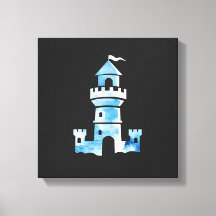 Castle Watercolor Art Canvas Imprimer