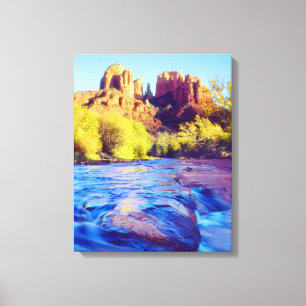 Toile Cathedral Rock reflétant dans Oak Creek, Arizona