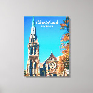 Toile Cathédrale de Christchurch Voyage Nouvelle-Zélande