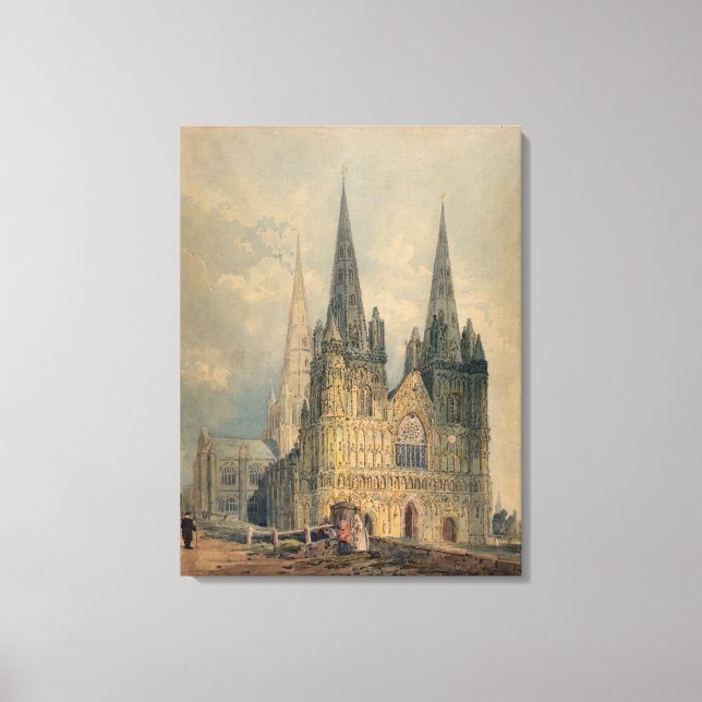 Toile Cathédrale de Lichfield, Staffordshire, 1794 (avec (Recto)