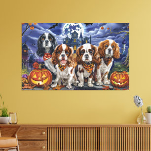 Toile Cavalier King Charles Spaniel Halloween Éffrayant