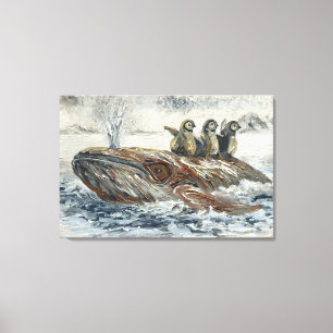 Toile Cavaliers des baleines Baleine fantaisiste et océa