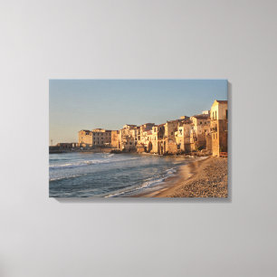Toile Cefalu, ville de bord de la mer en Sicile