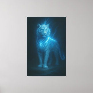 Toile Celestial Azure White Tiger – High-End Fantasy Art