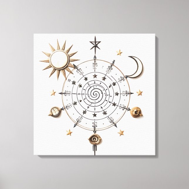 Toile Celestial Balance Mandala Stretched Canvas Print (Recto)
