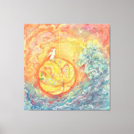 Toile Celestial Orb: Winged Hare on Silken Brocade