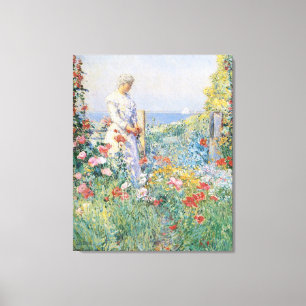 Toile Celia Thaxter dans son jardin par Childe Hassam