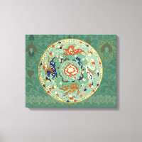 Cercle chinois antique bleu vert