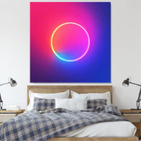 Cercle de néon lumineux - Art abstrait