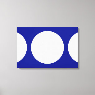 Toile Cercles blancs en bleu