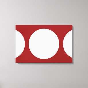 Toile Cercles blancs en rouge