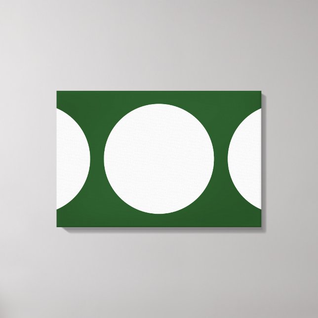 Toile Cercles blancs sur vert (Recto)