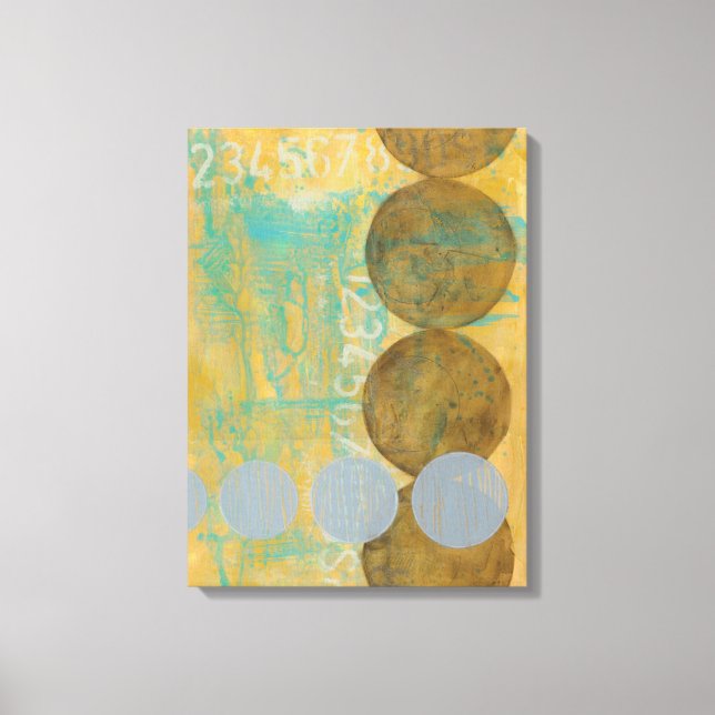 Toile Cercles Brown et gris foncés avec des nombres (Recto)