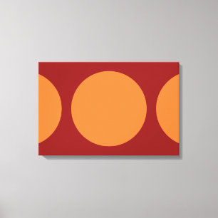 Toile Cercles orange sur rouge