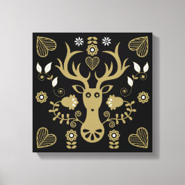 Toile Cerf d'art populaire scandinave