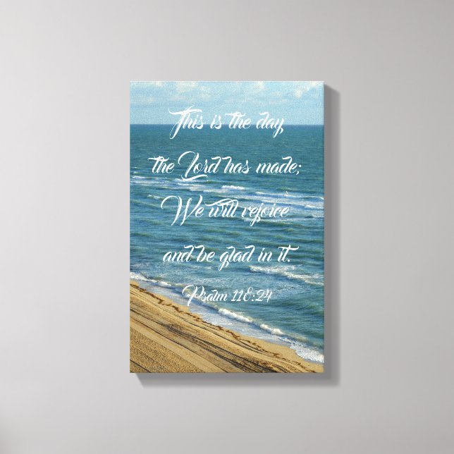 Toile C'est le jour Bible Scripture Beach Christian (Recto)