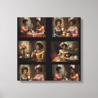 Toile C'est Tea Time Stretched Canvas Print