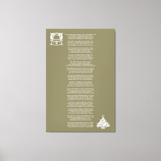 Toile C'était la nuit avant Noël Poem Canvas (Recto)