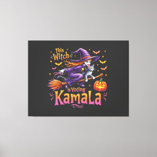 Toile Cette sorcière vote Kamala Cat Lady Harris