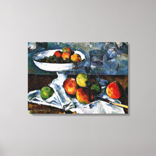 Toile Cezanne - Compotier, Verre, Pommes