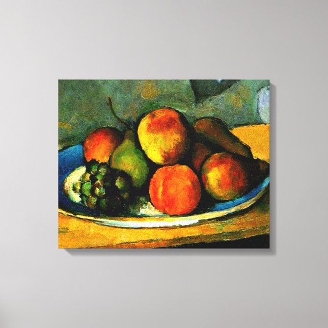 Toile Cezanne - Pêche, poires et raisins (Recto)