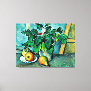 Toile Cezanne - Pot de primeurs et fruits