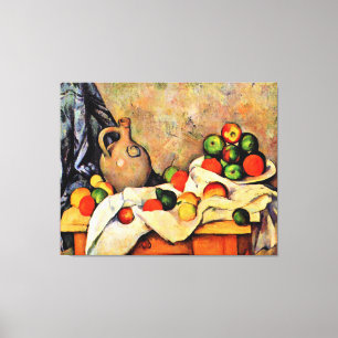 Toile Cezanne - Rideau, Pichet et Fruits,